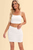 Ruched Cropped Cami and Skirt Set - Envie Attire