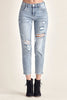 RISEN Distressed Slim Cropped Jeans - Envie Attire