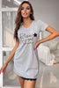 RISE AND SHINE Contrast Lace V-Neck T-Shirt Dress - Envie Attire